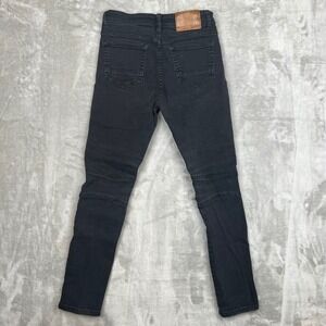 Waimea Boys Skinny Fit Moto Jeans Faded Black Distressed Ribbed Size 14